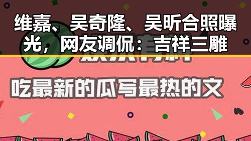 维嘉、吴奇隆、吴昕合照曝光，网友调侃：吉祥三雕